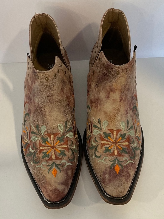 Roper Shoes - ROPER Women's Ava Floral Embroidered Ankle Booties Size 8 NEW